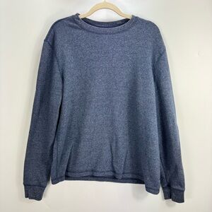 Faded Glory Men's Blue Thermal Crew Neck Sweater Large 42-44